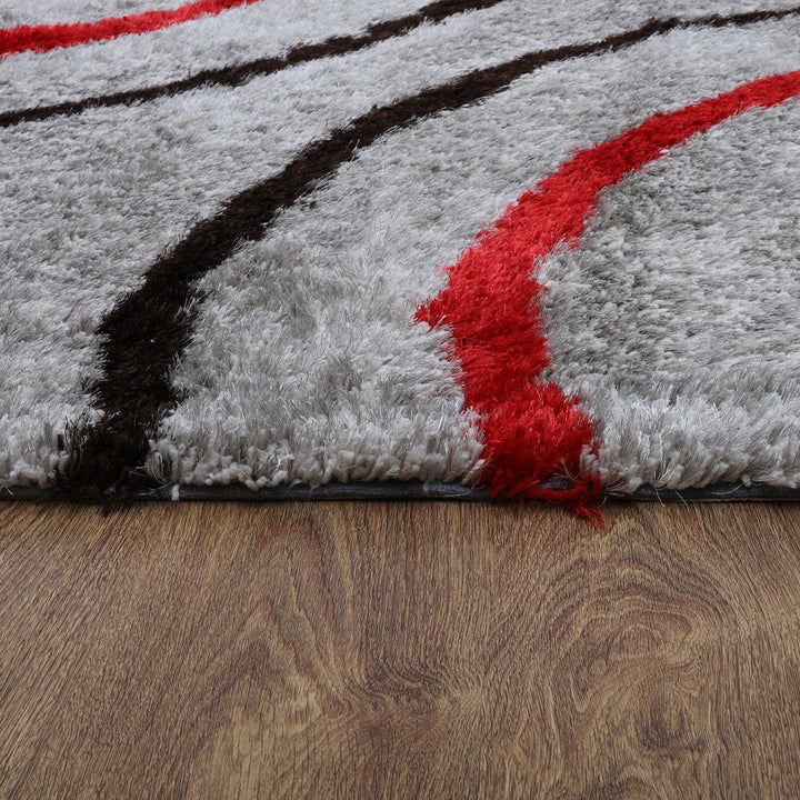 Hand Tufted Shag Polyester Area Rug Contemporary Multicolor K00032