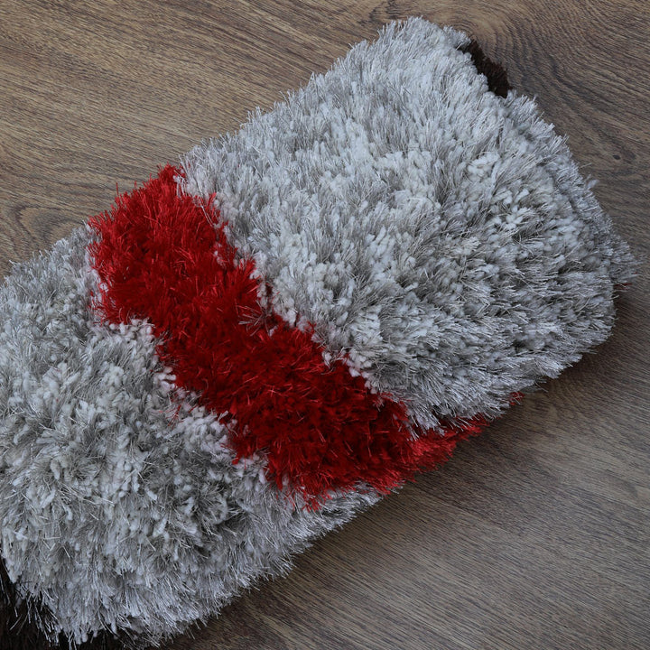 Hand Tufted Shag Polyester Area Rug Contemporary Multicolor K00032