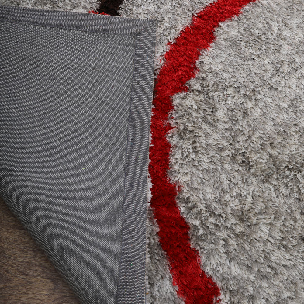Hand Tufted Shag Polyester Area Rug Contemporary Multicolor K00032