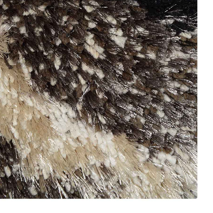 Hand Tufted Shag Polyester Area Rug Geometric Gray Black K00035