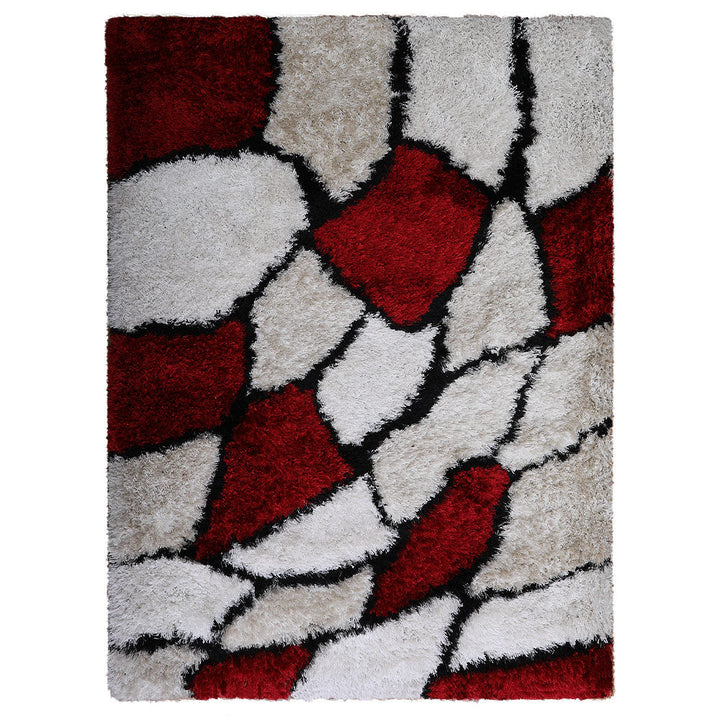Hand Tufted Shag Polyester Area Rug Contemporary Multicolor K00036