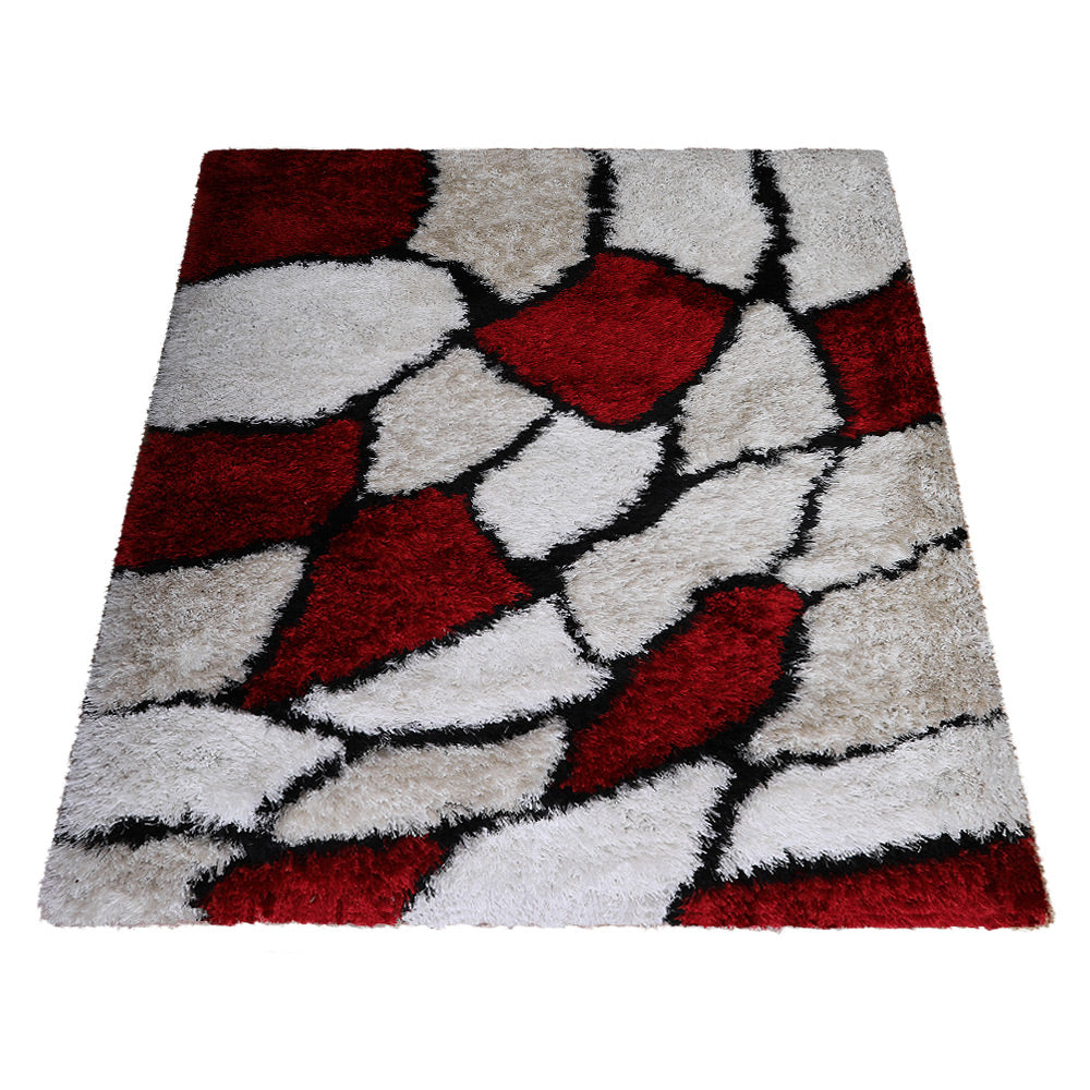 Hand Tufted Shag Polyester Area Rug Contemporary Multicolor K00036