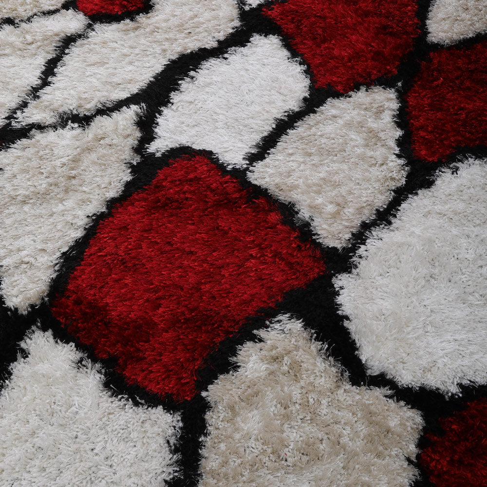 Hand Tufted Shag Polyester Area Rug Contemporary Multicolor K00036