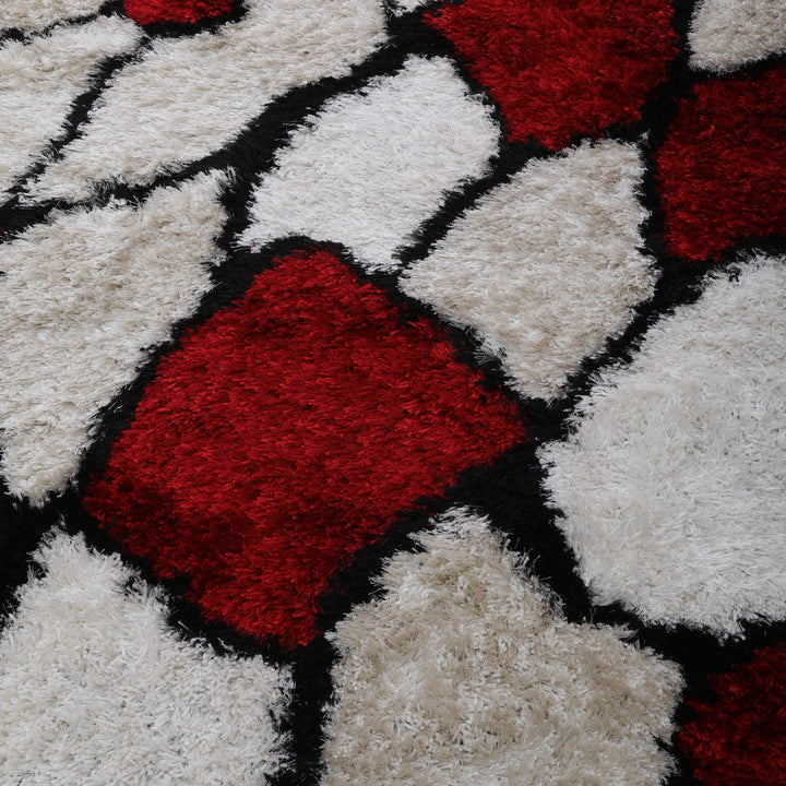 Hand Tufted Shag Polyester Area Rug Contemporary Multicolor K00036