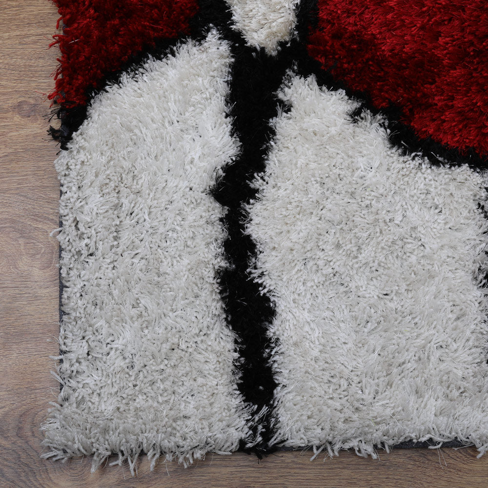 Hand Tufted Shag Polyester Area Rug Contemporary Multicolor K00036