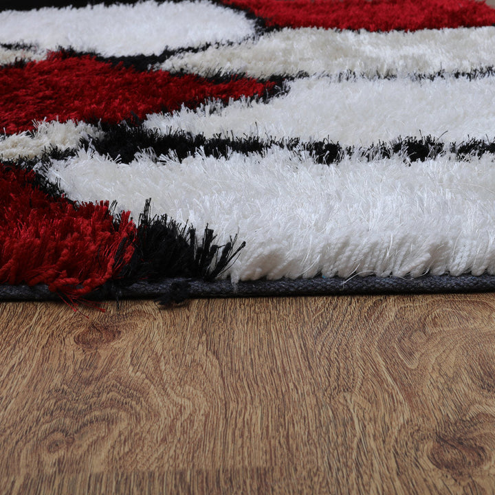 Hand Tufted Shag Polyester Area Rug Contemporary Multicolor K00036