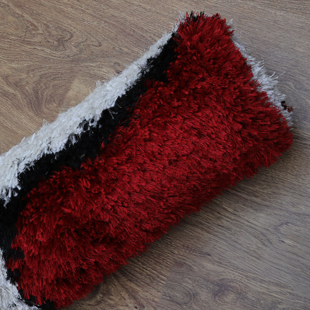 Hand Tufted Shag Polyester Area Rug Contemporary Multicolor K00036
