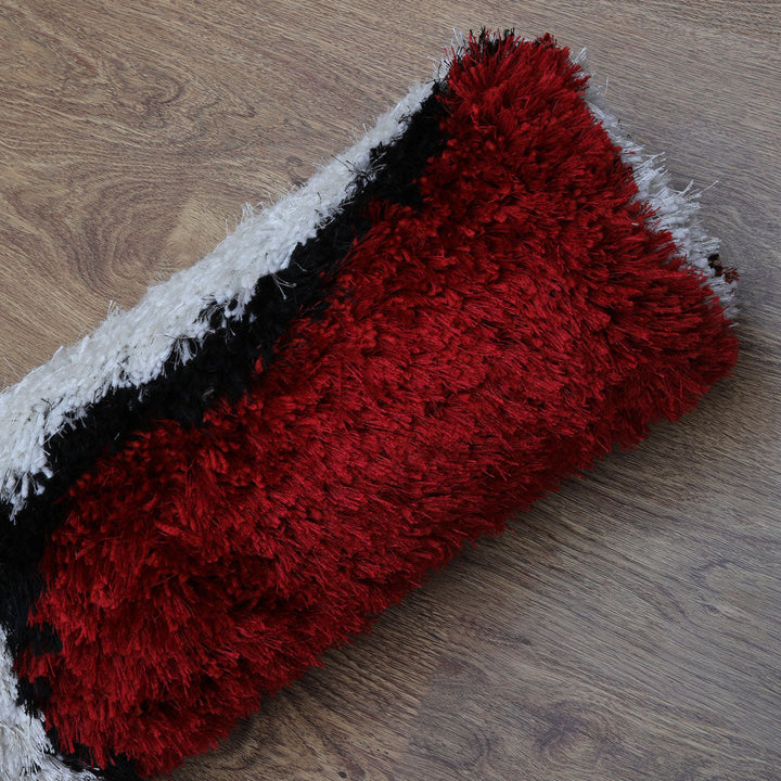 Hand Tufted Shag Polyester Area Rug Contemporary Multicolor K00036