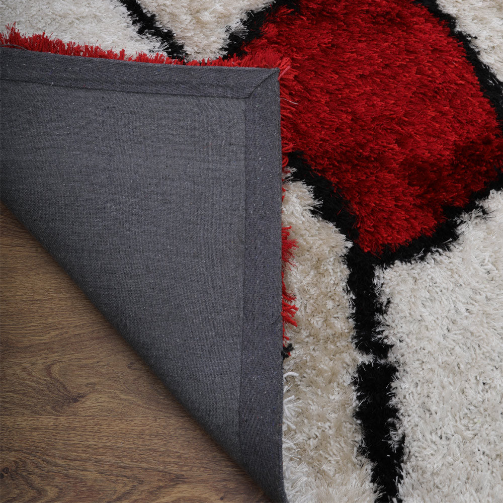 Hand Tufted Shag Polyester Area Rug Contemporary Multicolor K00036