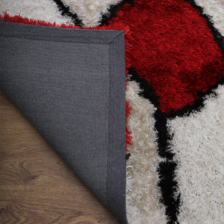 Hand Tufted Shag Polyester Area Rug Contemporary Multicolor K00036