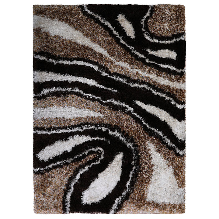Hand Tufted Shag Polyester Area Rug Abstract Multicolor K00039