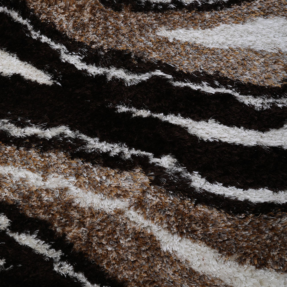 Hand Tufted Shag Polyester Area Rug Abstract Multicolor K00039