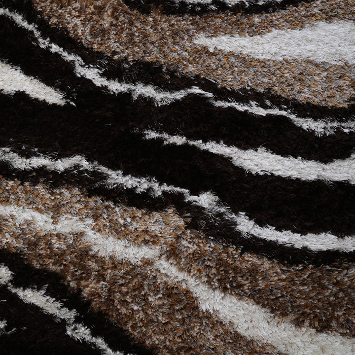 Hand Tufted Shag Polyester Area Rug Abstract Multicolor K00039