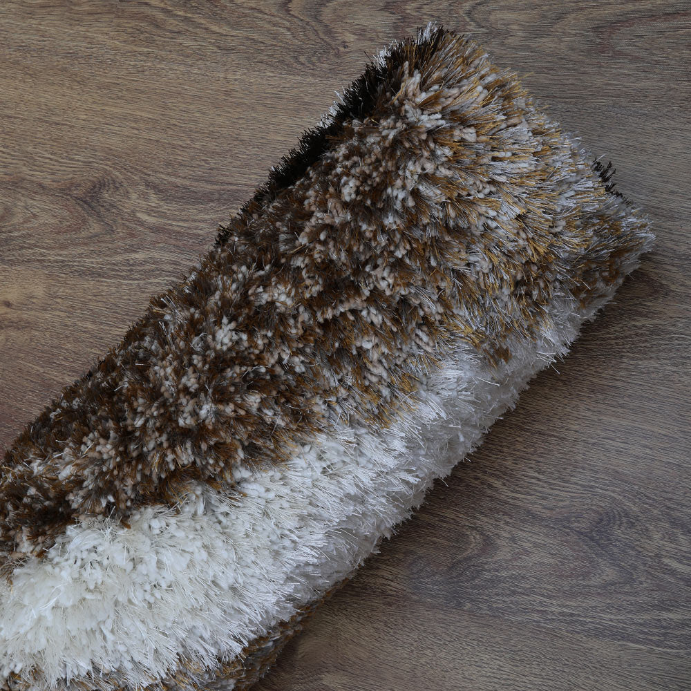 Hand Tufted Shag Polyester Area Rug Abstract Multicolor K00039