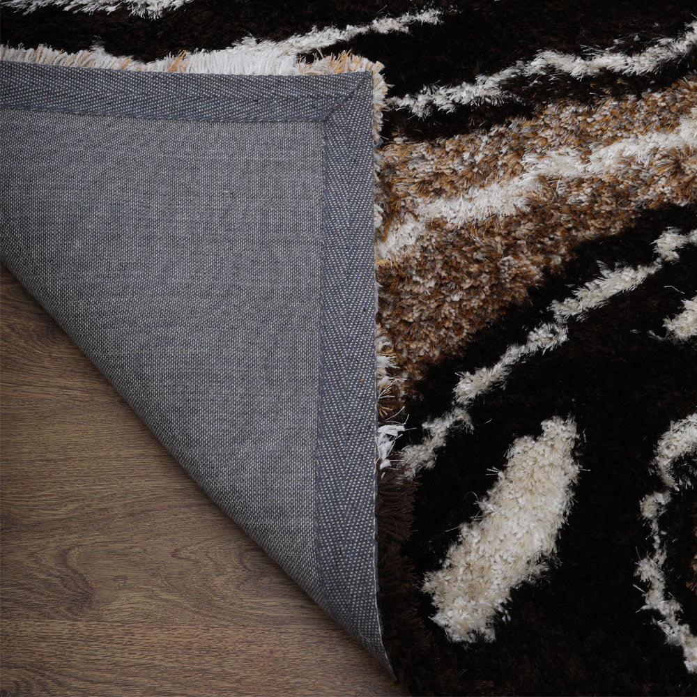 Hand Tufted Shag Polyester Area Rug Abstract Multicolor K00039