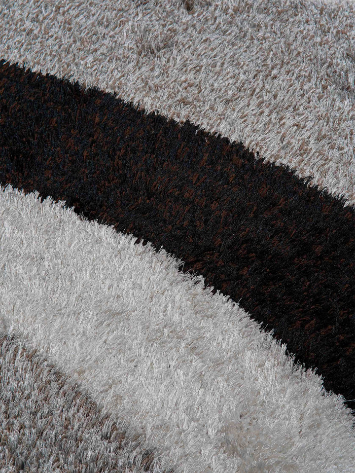 Hand Tufted Shag Polyester Contemporary Rug