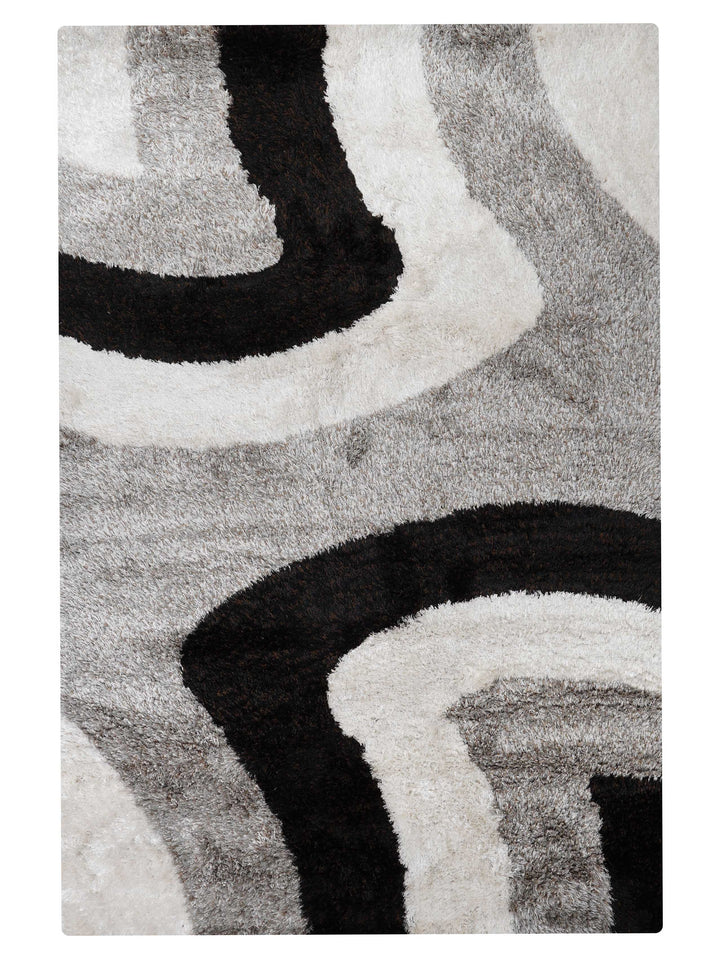 Hand Tufted Shag Polyester Contemporary Rug