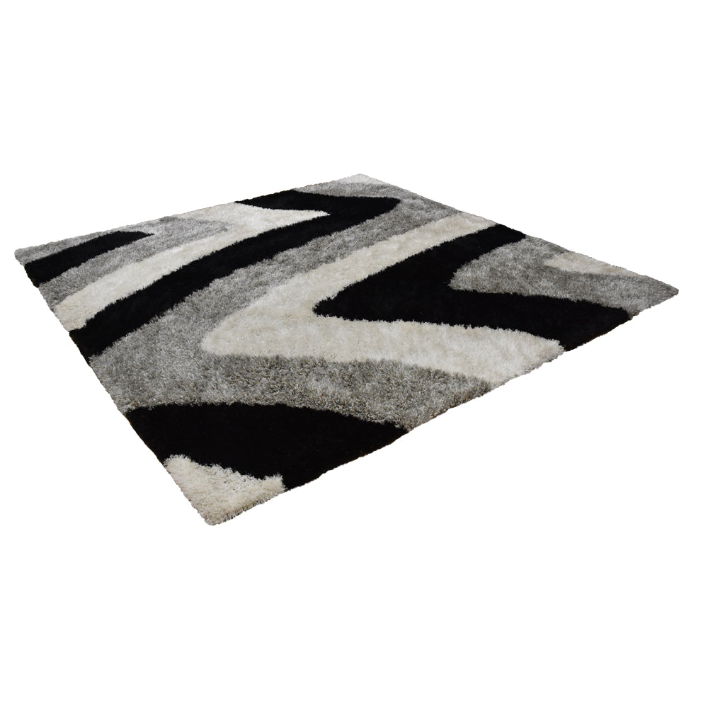 Hand Tufted Shag Polyester Contemporary Rug