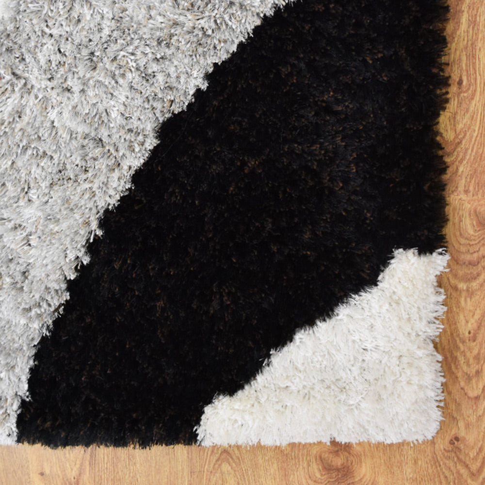 Hand Tufted Shag Polyester Contemporary Rug
