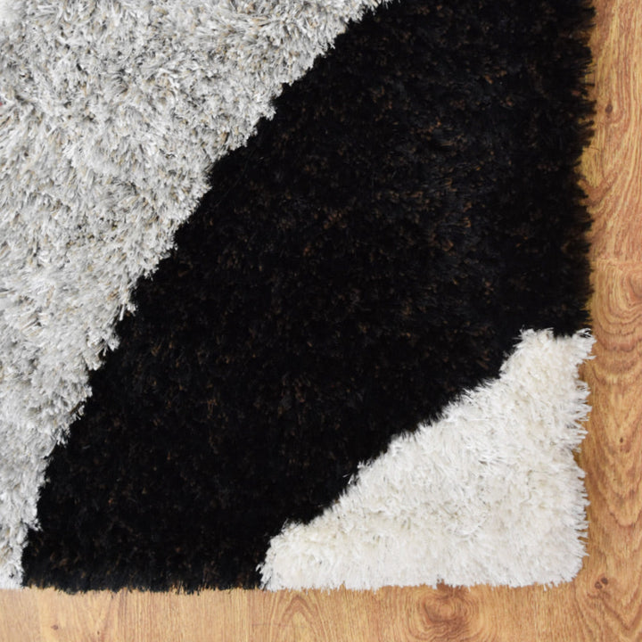 Hand Tufted Shag Polyester Contemporary Rug