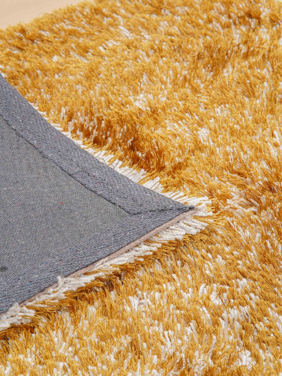 Hand Tufted Shag Polyester Area Rug Contemporary Gold Brown K00048