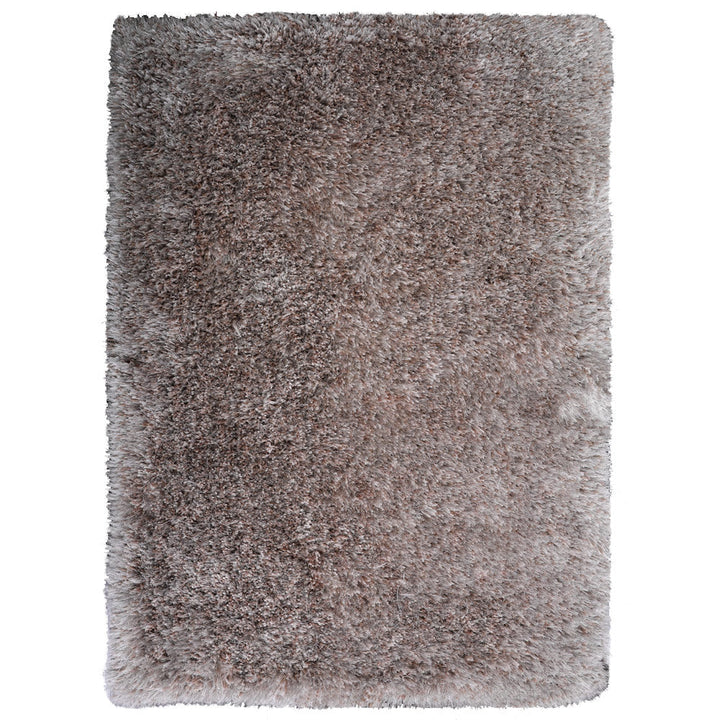 Hand Tufted Shag Polyester Area Rug Solid Silver K00059