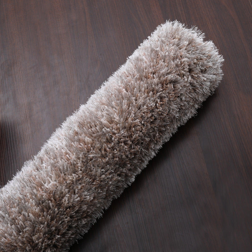 Hand Tufted Shag Polyester Area Rug Solid Silver K00059