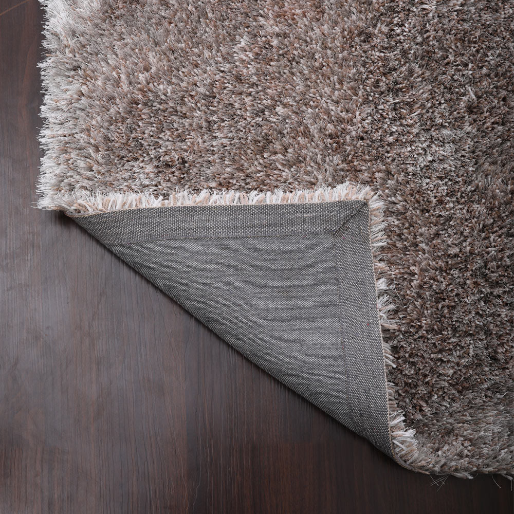 Hand Tufted Shag Polyester Area Rug Solid Silver K00059