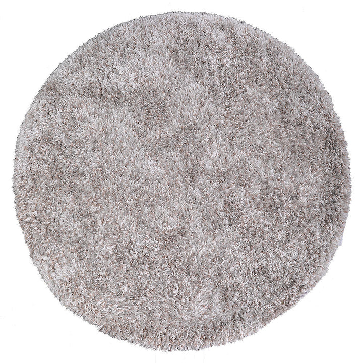 Hand Tufted Shag Polyester Area Rug Solid Silver K00059