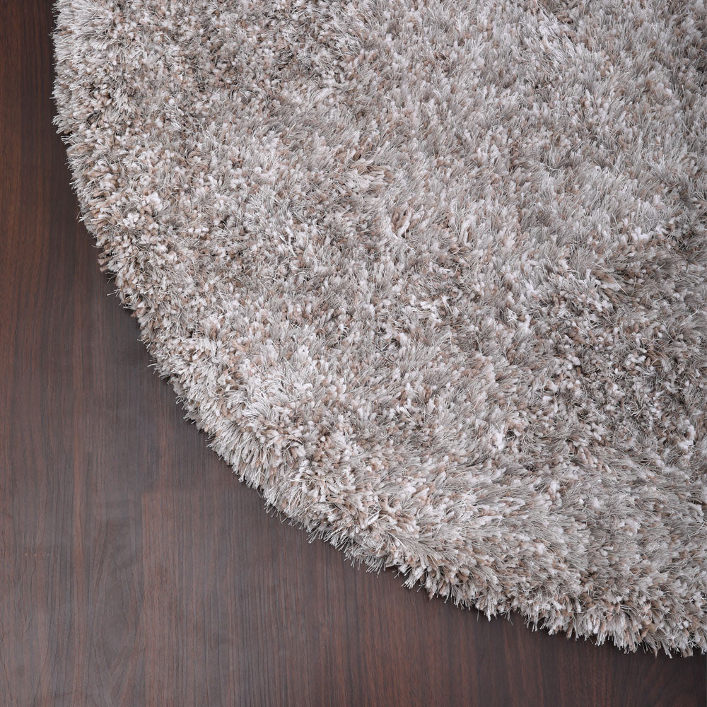 Hand Tufted Shag Polyester Area Rug Solid Silver K00059