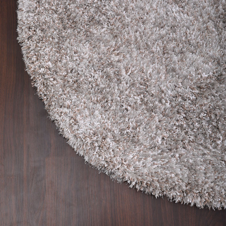 Hand Tufted Shag Polyester Area Rug Solid Silver K00059