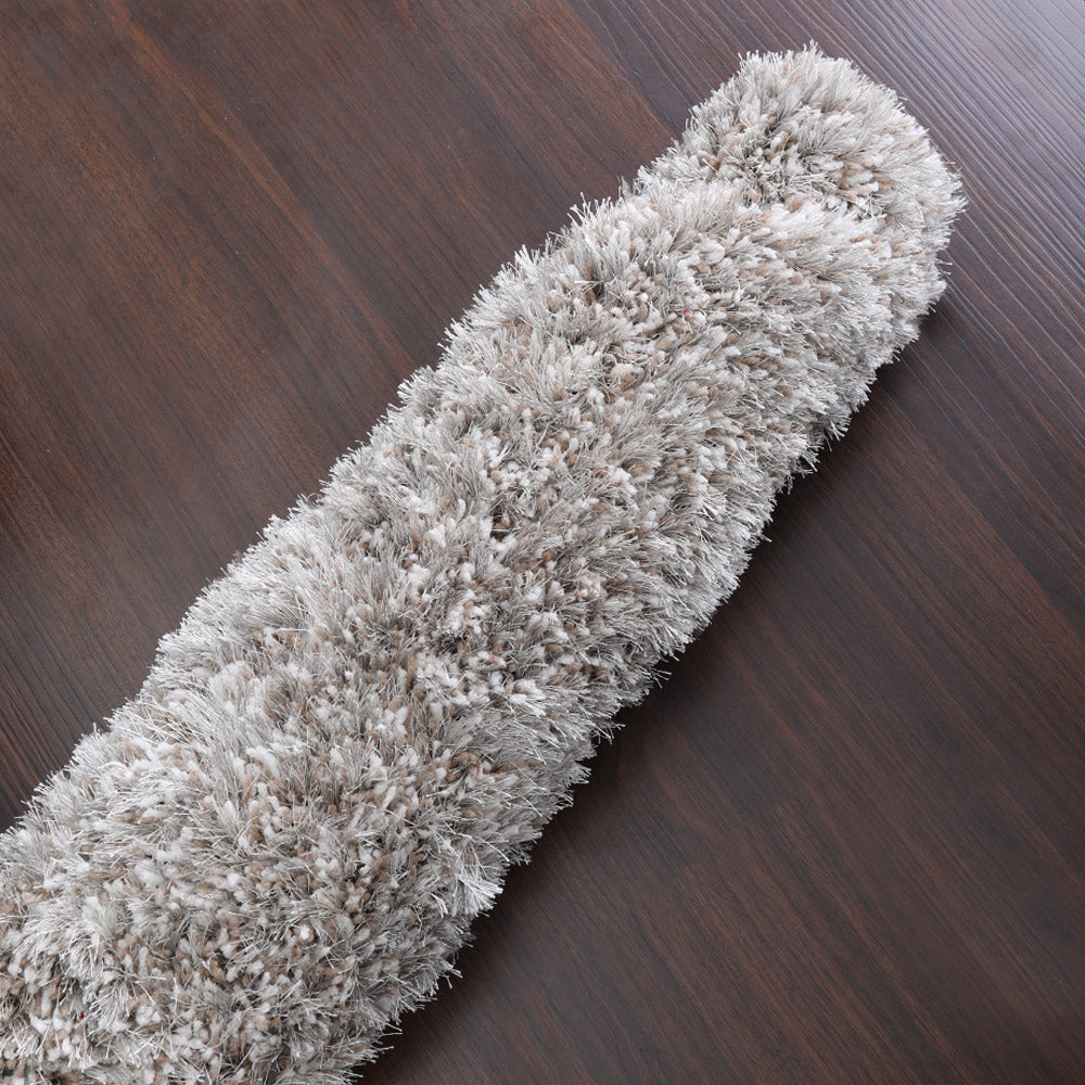 Hand Tufted Shag Polyester Area Rug Solid Silver K00059