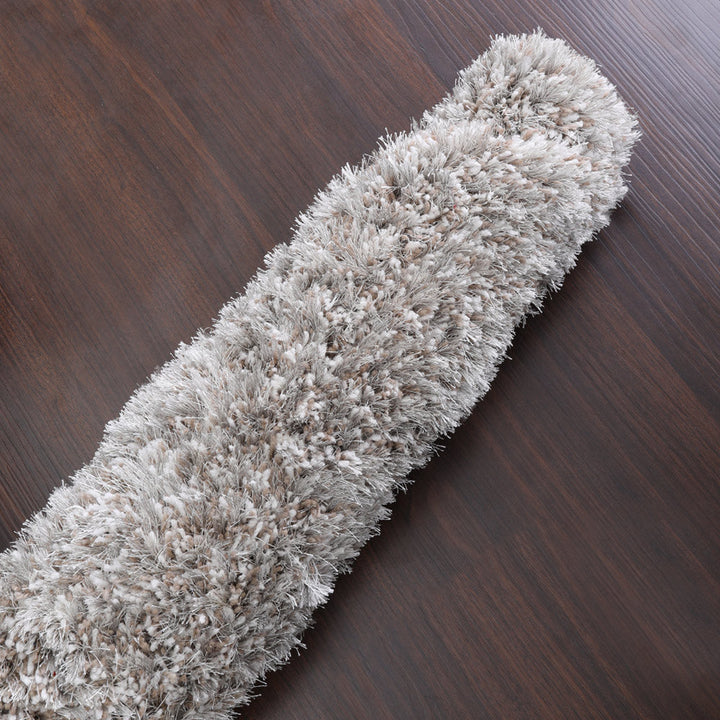 Hand Tufted Shag Polyester Area Rug Solid Silver K00059