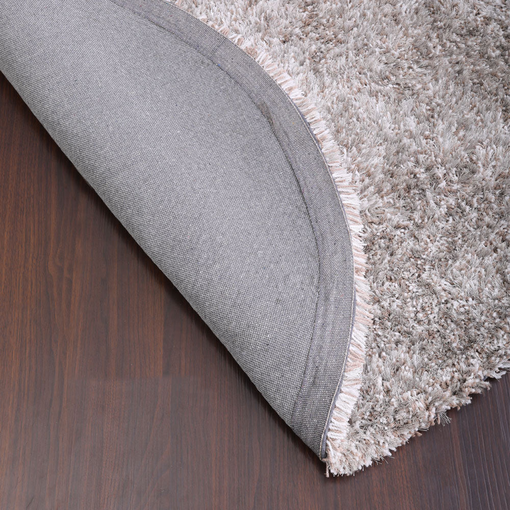 Hand Tufted Shag Polyester Area Rug Solid Silver K00059