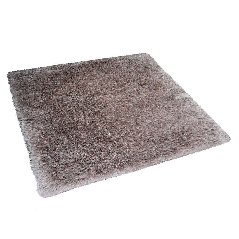 Hand Tufted Shag Polyester Area Rug Solid Silver K00059