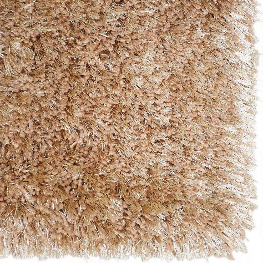 Hand Tufted Shag Polyester Area Rug Contemporary Beige Brown K00063