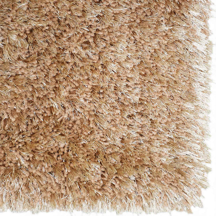 Hand Tufted Shag Polyester Area Rug Contemporary Beige Brown K00063