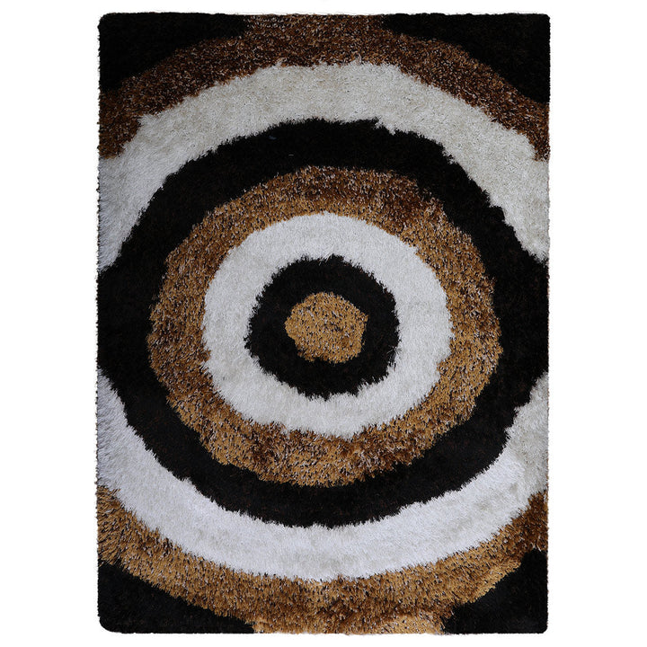 Hand Tufted Shag Polyester Area Rug Geometric Multicolor K00082