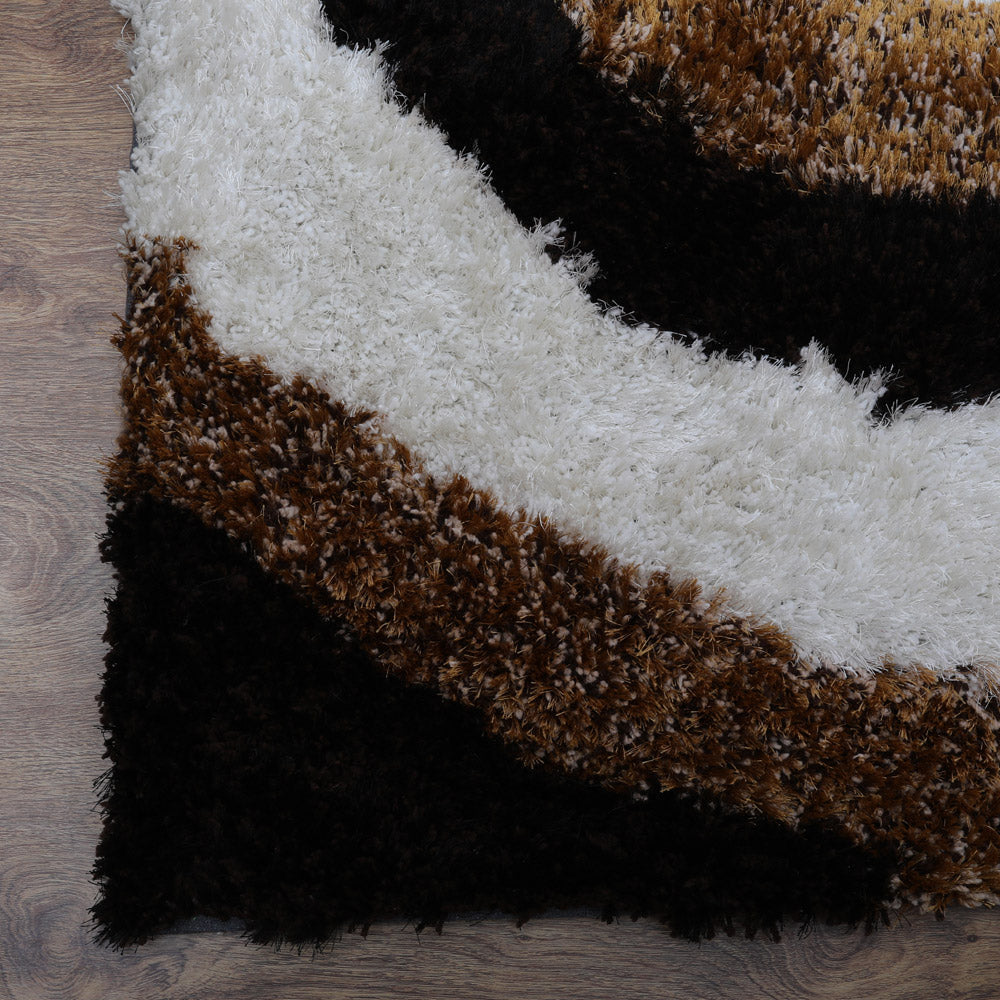 Hand Tufted Shag Polyester Area Rug Geometric Multicolor K00082