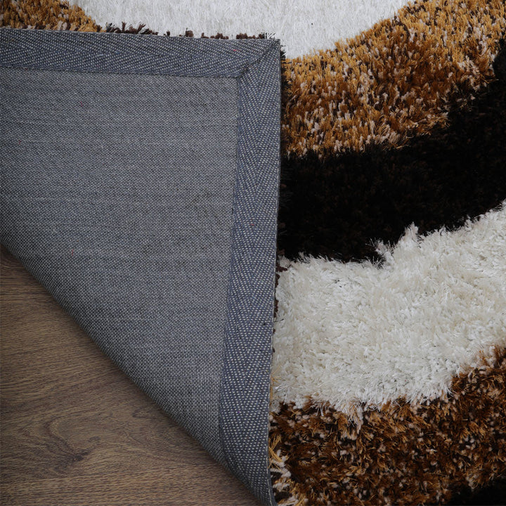 Hand Tufted Shag Polyester Area Rug Geometric Multicolor K00082