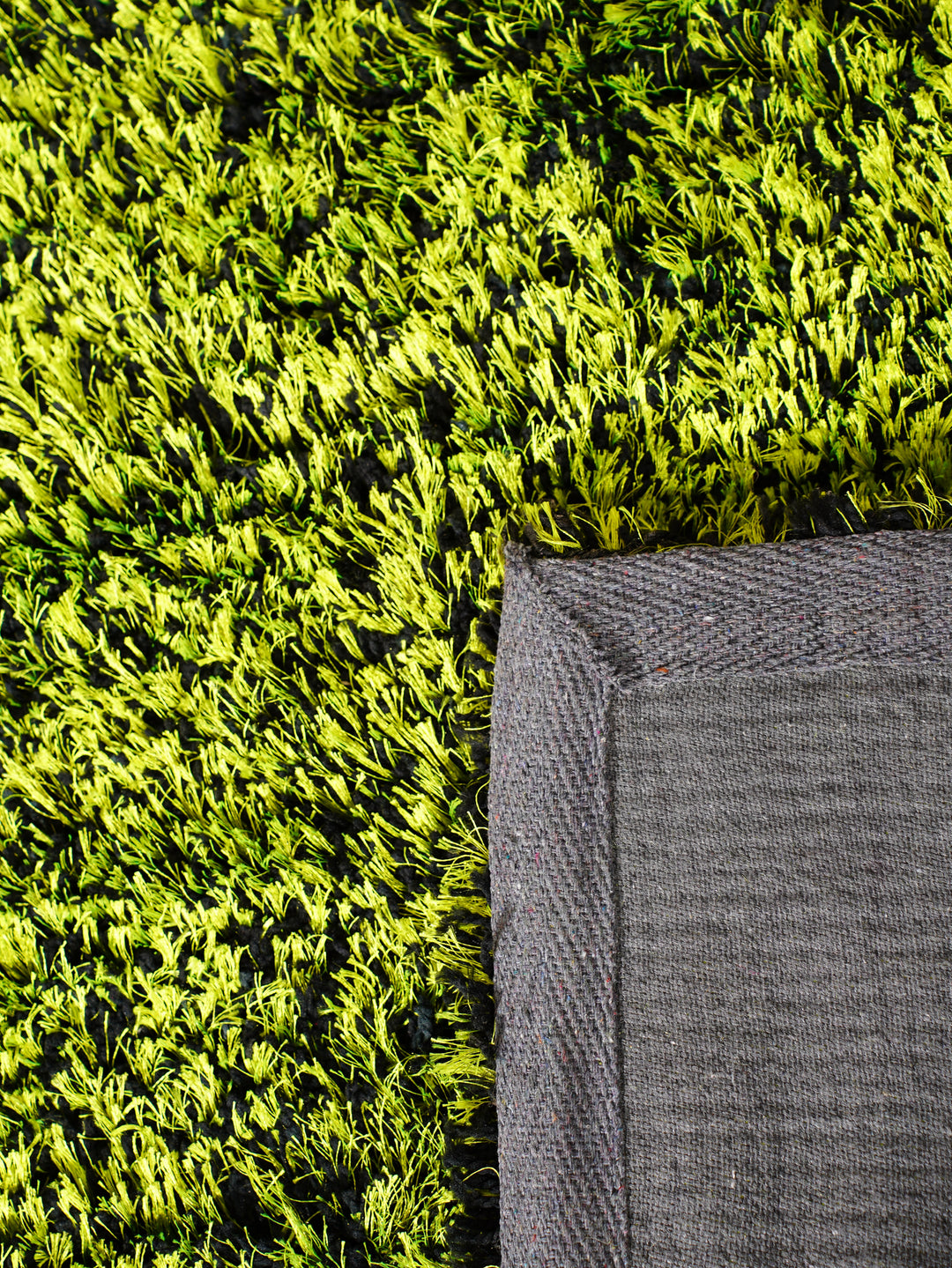 Hand Tufted Shag Green Polyester Solid Rug