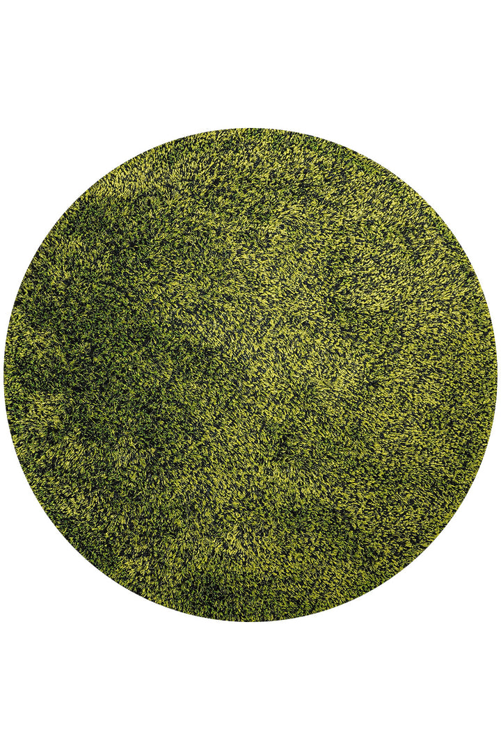 Hand Tufted Shag Green Polyester Solid Rug