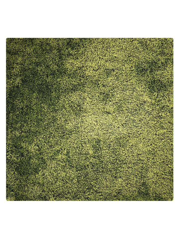 Hand Tufted Shag Green Polyester Solid Rug