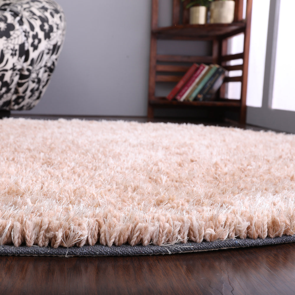 Plush Hand Tufted Shag Rug in Polyester – Solid Design