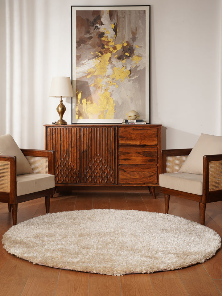 Plush Hand Tufted Shag Rug in Polyester – Solid Design