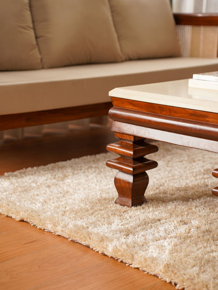 Plush Hand Tufted Shag Rug in Polyester – Solid Design