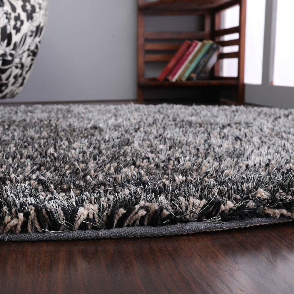 Hand Tufted Polyester Shag Rug – Solid Pattern