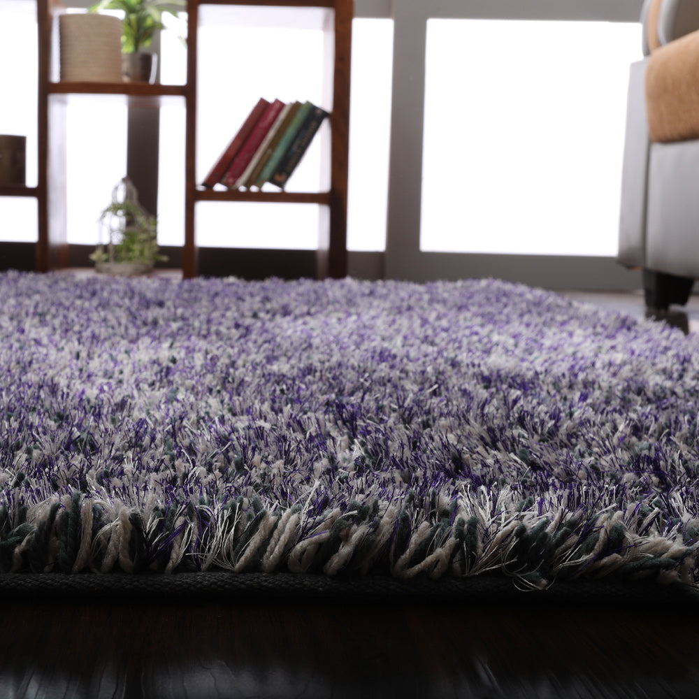 Hand Tufted Polyester Shag Rug – Solid Pattern