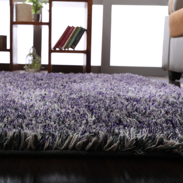 Hand Tufted Polyester Shag Rug – Solid Pattern