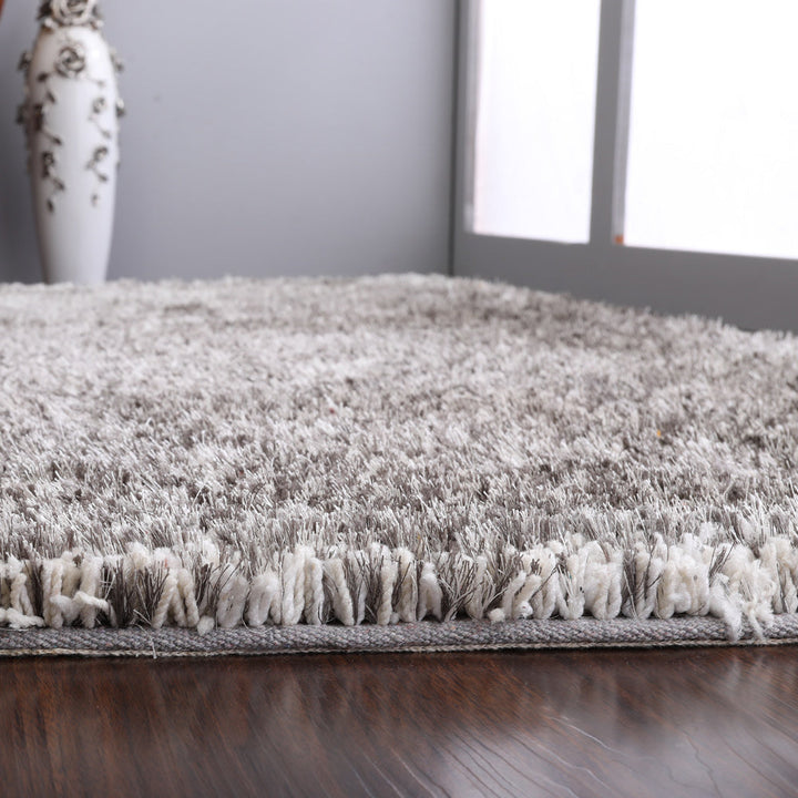 Hand Tufted Polyester Shag Rug – Solid Pattern